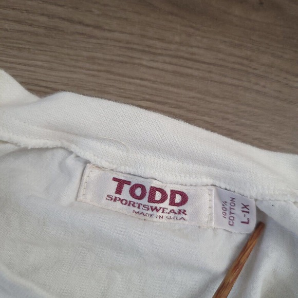 Vintage TODD Sportswear Shirt Men Large White Embroidered Classiccore Casual - Picture 4 of 8